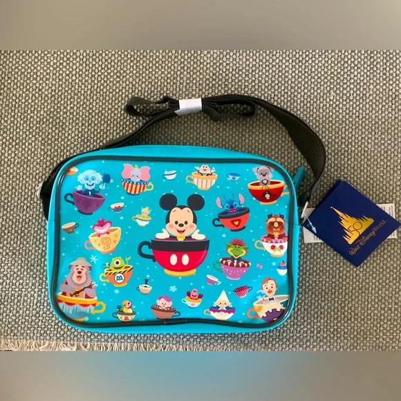 Disney 50th Anniversary characters in teacups crossbody handbag - Picture 4 of 10